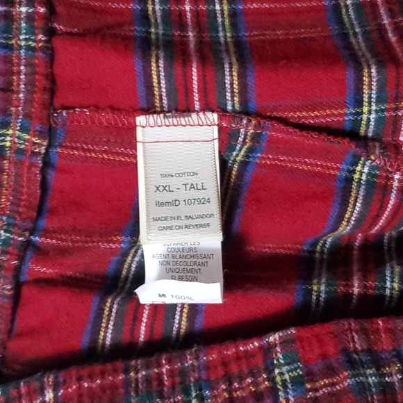 Vtg 90s LL Bean Flannel Tartan Plaid PJs Set XXL Tall Grandpa Boyfriend Pajamas - Picture 9 of 10